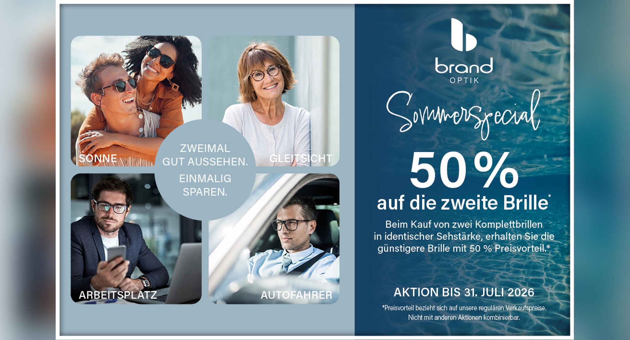 brand optik Sommerspecial: 50 % auf die zweite Brille